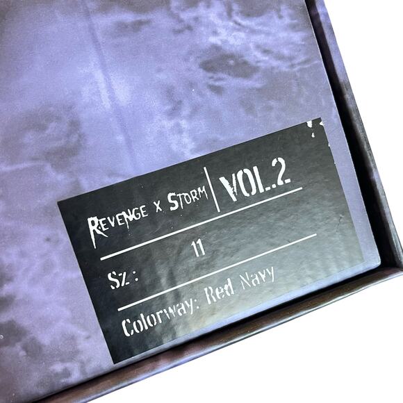 NEW Revenge x Storm Vol 2 HIGH TOP SNEAKERS Mens 11 Red Navy Lightning Bolt BOX - Picture 13 of 16